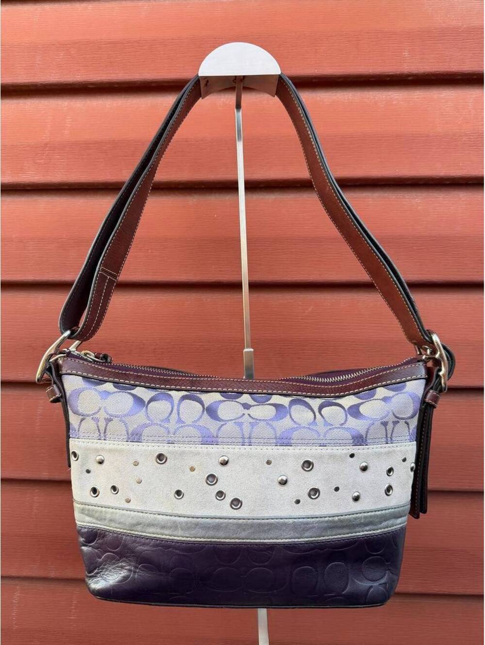 COACH Patchwork East West Duffle Shoulder Bag 💜